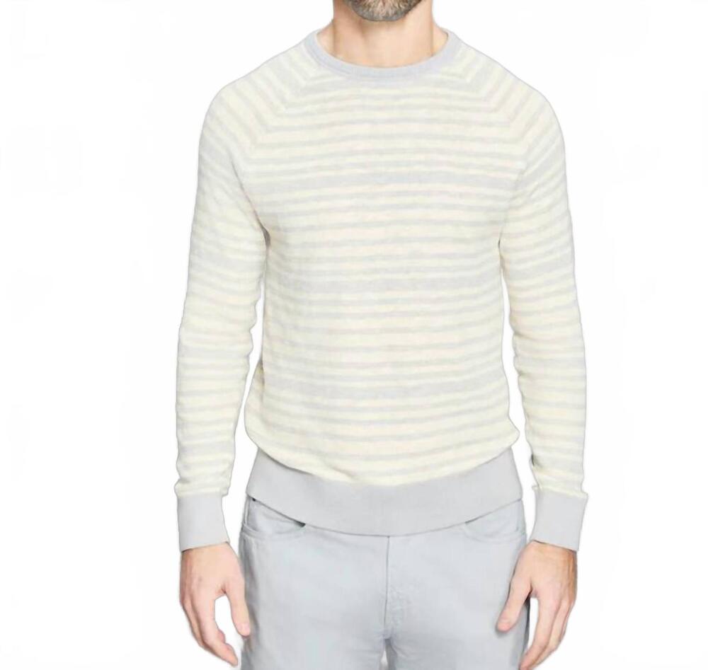 NEW BILLY REID men's raglan stripe crew sweter in beige